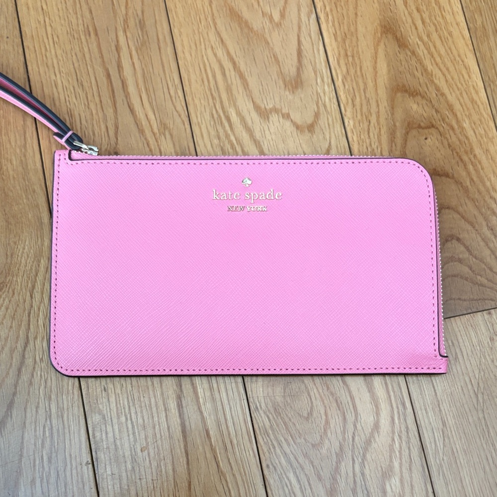 kate spade Pink Leather Wristlet Clutch/Wallet - Never Used